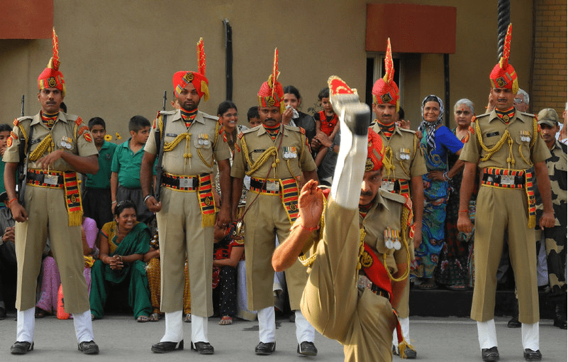 Soldiers at Wagah Border Parade 