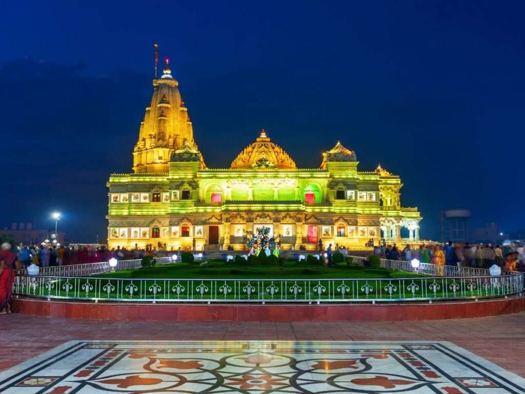 A captivating evening scene at Prem Mandir, Vrindavan